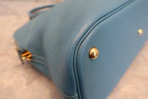 HERMES／エルメス ボリード35 トリヨンクレマンス ブルージーン □H刻印 ショルダーバッグ 700060121