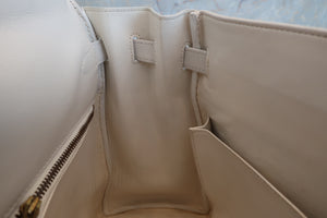 HERMES KELLY 35 Gulliver leather/Toile officier White/Brown 〇U Engraving Shoulder bag 600090122