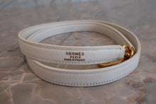 Load image into Gallery viewer, HERMES KELLY 35 Gulliver leather/Toile officier White/Brown 〇U Engraving Shoulder bag 600090122
