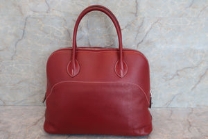 HERMES BOLIDE RELAX 35 Sikkim leather Rouge H □Q Engraving Hand bag 600050168