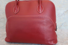 将图片加载到图库查看器，HERMES BOLIDE RELAX 35 Sikkim leather Rouge H □Q刻印 Hand bag 600050168
