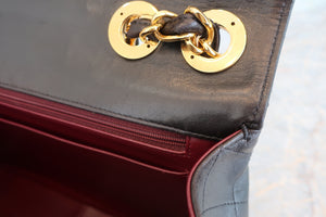 CHANEL/シャネル 中マトラッセシングルフラップチェーンショルダーバッグ ラムスキン ブラック/ゴールド金具 ショルダーバッグ 700050093