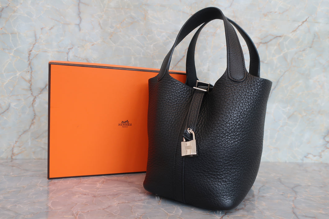 HERMES／エルメス ピコタンロックＰＭ トリヨンクレマンス ブラック □M刻印 ハンドバッグ 700080008