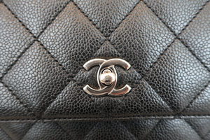 CHANEL/シャネル マトラッセ台形ハンドバッグ キャビアスキン ブラック/シルバー金具 ハンドバッグ 700090071