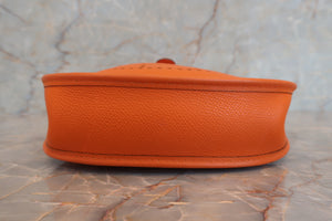 HERMES EVELYNE TPM Epsom leather Orange □H Engraving Shoulder bag 600090129