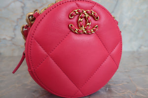 CHANEL/シャネル シャネル19ラウンドチェーンショルダーバッグ ラムスキン ピンク/ゴールド金具/シルバー金具 ショルダーバッグ 700050190