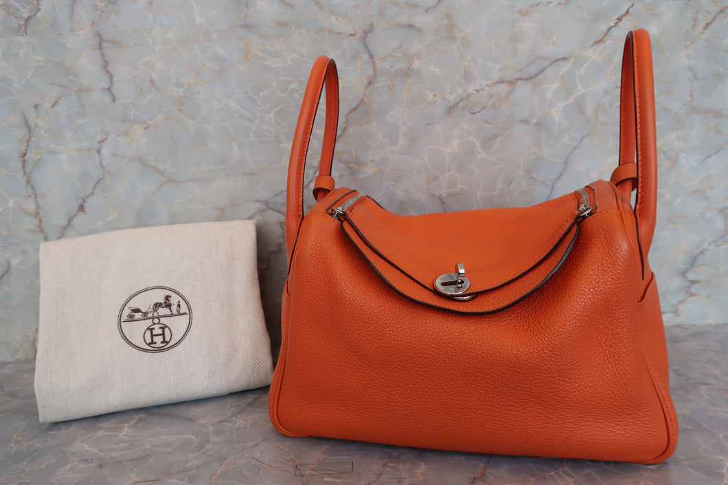 HERMES／エルメス リンディ30 トリヨンクレマンス オレンジ □M刻印 ショルダーバッグ 700030155