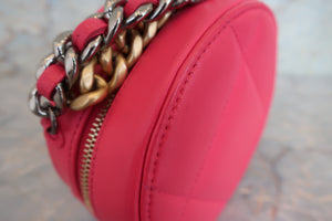 CHANEL/シャネル シャネル19ラウンドチェーンショルダーバッグ ラムスキン ピンク/ゴールド金具/シルバー金具 ショルダーバッグ 700050190