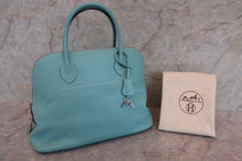 Load image into Gallery viewer, HERMES BOLIDE RELAX 35 Epsom leather Blue atoll T Engraving Hand bag 700110155
