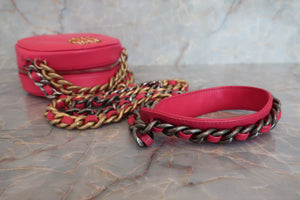 CHANEL/シャネル シャネル19ラウンドチェーンショルダーバッグ ラムスキン ピンク/ゴールド金具/シルバー金具 ショルダーバッグ 700050190