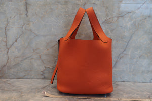 HERMES／エルメス ピコタンロックＰＭ トリヨンクレマンス オレンジポピー T刻印 ハンドバッグ 700060247