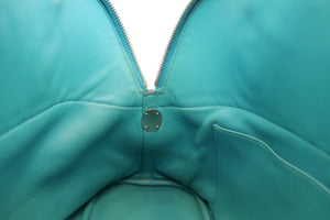 HERMES／BOLIDE 31 Clemence leather Turquoise blue □R Engraving Shoulder bag 600050203