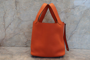 HERMES／エルメス ピコタンロックＰＭ トリヨンクレマンス オレンジポピー T刻印 ハンドバッグ 700060247
