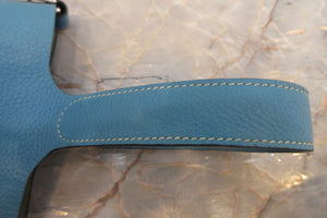 HERMES PICOTIN PM Clemence leather Blue jean □E Engraving Hand bag 700050162