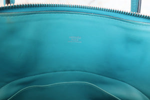 HERMES／BOLIDE 31 Clemence leather Turquoise blue □R Engraving Shoulder bag 600050203