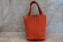 將圖片載入圖庫檢視器 HERMES／エルメス ピコタンロックＰＭ トリヨンクレマンス オレンジポピー T刻印 ハンドバッグ 700060247
