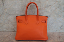 Load image into Gallery viewer, HERMES BIRKIN 30 Clemence leather Orange □H Engraving Hand bag 700100094
