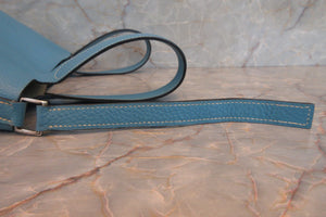 HERMES PICOTIN PM Clemence leather Blue jean □E Engraving Hand bag 700050162