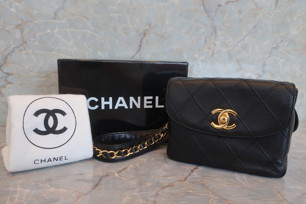 CHANEL/シャネル ビコローレウエストバッグ ラムスキン ブラック/ゴールド金具 ウエストバッグ 600100091