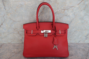 HERMES／エルメス バーキン30 トリヨンクレマンス ルージュカザック □R刻印 ハンドバッグ 700090074
