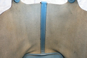 HERMES PICOTIN PM Clemence leather Blue jean □E Engraving Hand bag 700050162