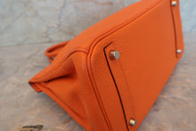 Load image into Gallery viewer, HERMES BIRKIN 30 Clemence leather Orange □H Engraving Hand bag 700100094
