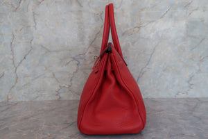 HERMES／エルメス バーキン30 トリヨンクレマンス ルージュカザック □R刻印 ハンドバッグ 700090074