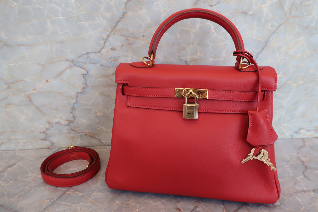 HERMES／エルメス ケリー25 ヴォースイフト ルージュガランス □J刻印 ショルダーバッグ 700030221