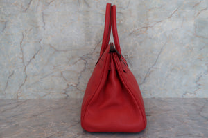 HERMES／エルメス バーキン30 トリヨンクレマンス ルージュカザック □R刻印 ハンドバッグ 700090074