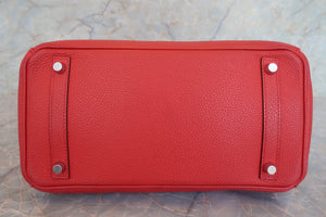 HERMES／エルメス バーキン30 トリヨンクレマンス ルージュカザック □R刻印 ハンドバッグ 700090074