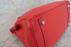 HERMES／エルメス バーキン30 トリヨンクレマンス ルージュカザック □R刻印 ハンドバッグ 700090074