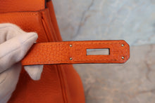 Load image into Gallery viewer, HERMES BIRKIN 30 Clemence leather Orange □H Engraving Hand bag 700100094
