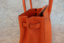 Load image into Gallery viewer, HERMES BIRKIN 30 Clemence leather Orange □H Engraving Hand bag 700100094
