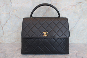 CHANEL/シャネル マトラッセ台形ハンドバッグ キャビアスキン ブラック/ゴールド金具 ハンドバッグ 700080026