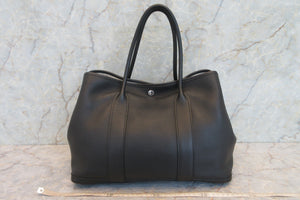 HERMES  GARDEN PARTY PM Negonda leather Black □O Engraving Tote bag 700060038