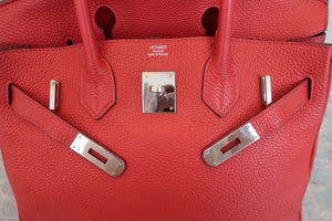 HERMES／エルメス バーキン30 トリヨンクレマンス ルージュカザック □R刻印 ハンドバッグ 700090074