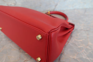HERMES／エルメス ケリー25 ヴォースイフト ルージュガランス □J刻印 ショルダーバッグ 700030221