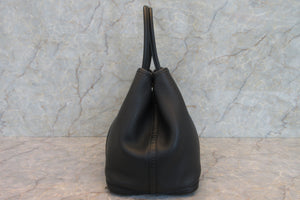 HERMES  GARDEN PARTY PM Negonda leather Black □O Engraving Tote bag 700060038