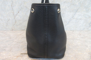 HERMES  GARDEN PARTY PM Negonda leather Black □O Engraving Tote bag 700060038