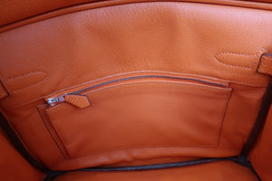 HERMES BIRKIN 30 Clemence leather Orange □H Engraving Hand bag 700100094