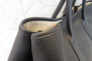 HERMES  GARDEN PARTY PM Negonda leather Black □O Engraving Tote bag 700060038