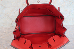 HERMES／エルメス バーキン30 トリヨンクレマンス ルージュカザック □R刻印 ハンドバッグ 700090074