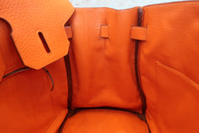 Load image into Gallery viewer, HERMES BIRKIN 30 Clemence leather Orange □H Engraving Hand bag 700100094
