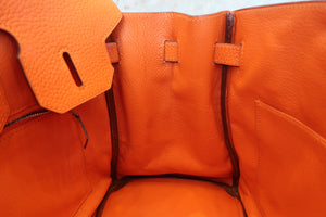 HERMES BIRKIN 30 Clemence leather Orange □H Engraving Hand bag 700100094