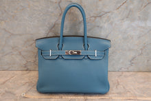 Load image into Gallery viewer, HERMES BIRKIN 30 Togo leather Blue jean □M Engraving Hand bag 700020074
