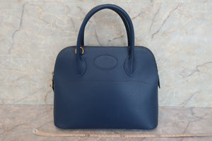 HERMES／BOLIDE 31 Ardennes leather Blue □F刻印 Shoulder bag 600080082