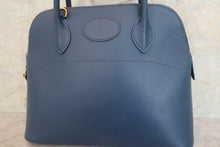 将图片加载到图库查看器，HERMES／BOLIDE 31 Ardennes leather Blue □F刻印 Shoulder bag 600080082
