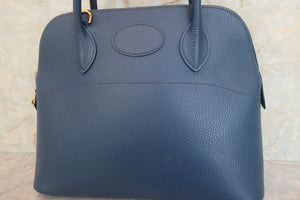 HERMES／BOLIDE 31 Ardennes leather Blue □F刻印 Shoulder bag 600080082