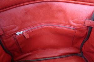 HERMES／エルメス バーキン30 トリヨンクレマンス ルージュカザック □R刻印 ハンドバッグ 700090074