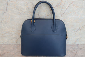 HERMES／BOLIDE 31 Ardennes leather Blue □F刻印 Shoulder bag 600080082